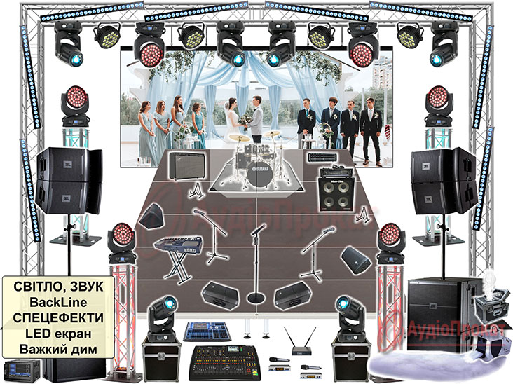 Оренда звукового та світлового обладнання для весілля, виконання вимог технічного райдера артиста